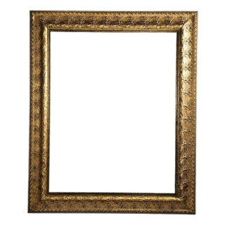 Vintage Brazilian Gilt Carved Wood Frame – Regency Gold Ornate 38.5-Inch For Sale