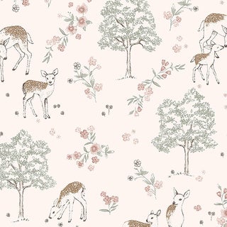 Sample - Borastapeter Deer Love Wallpaper in Blush For Sale