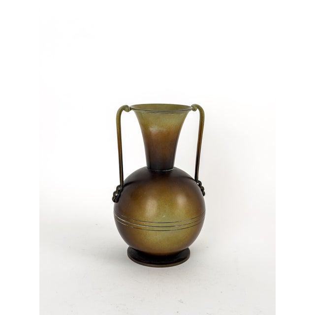 Metal Brass Vase by Gunnar Ander for Ystad Metall, Sweden, 1939 For Sale - Image 7 of 7