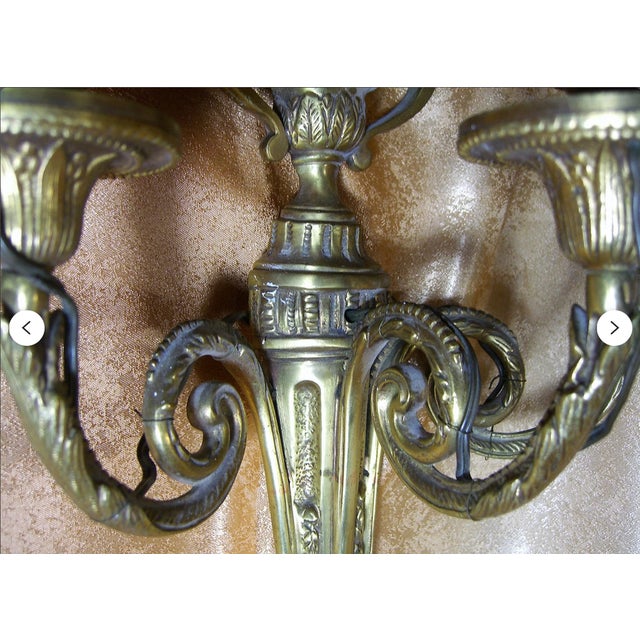 Napoleon III Wall Lights in Brass, 1890s, Set of 2 For Sale - Image 5 of 8