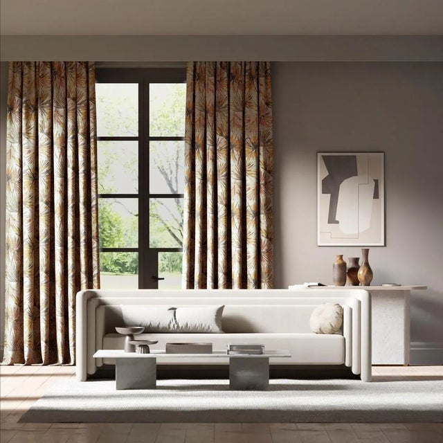 A striking botanical feature fabric in five fashion forward colour combinations. 75% Viscose 25% Linen. Sold by the yard....