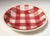 Mid-Century Modern Vintage French Raspberry Tartan Plaid Porcelain Bowl by Faïencerie Givors For Sale - Image 3 of 15