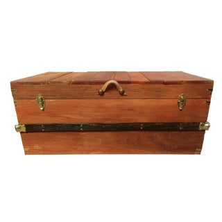 Rustic Coffee Table Trunk in Chestnut Finish For Sale