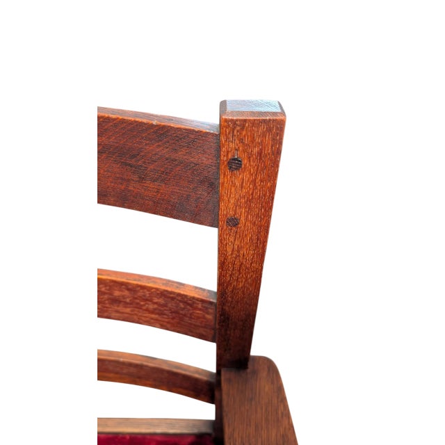 Antique Stickley Mission Oak Armchair For Sale - Image 11 of 13