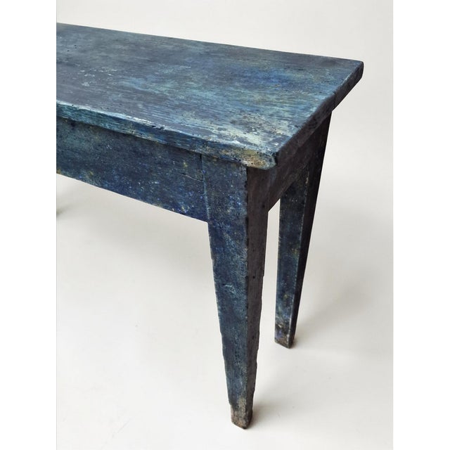 Blue Patinated Wooden Console Table, 1940s For Sale - Image 4 of 15