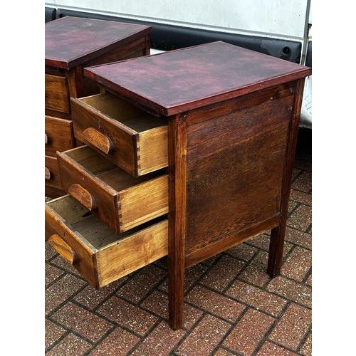 Edwardian Bedside Tables in Oak, Set of 2 For Sale - Image 6 of 12