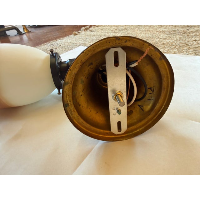 Antique White Antique Cased Glass With Damask Design For Sale - Image 8 of 8