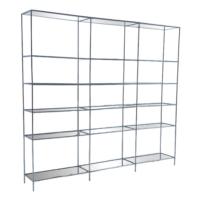 Vintage Modular Shelf in Chrome Glass by Poul Cadovius for Royal System, Denmark, 1960s For Sale