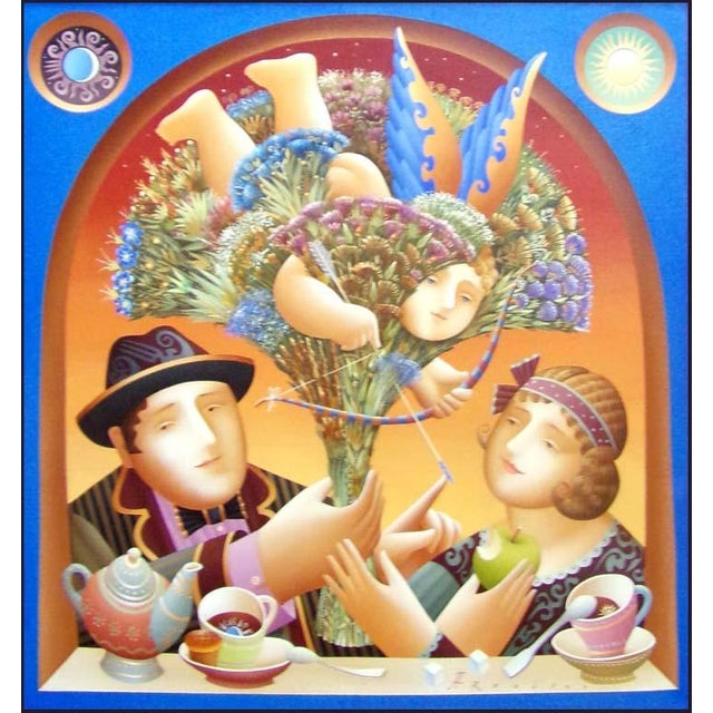 "Amour" by Anton Arkhipov Original Oil Painting on Canvas Hand signed by the artist Image Size : 33" x 31" Framed size :...