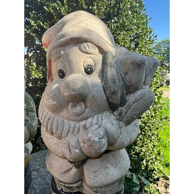 Vintage Ceramic Stone Garden Gnomes, France, 1950s, Set of 2 For Sale - Image 3 of 12