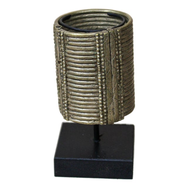 Antique Ethiopian Cast Silver-Toned Bracelet For Sale