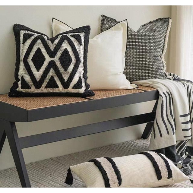 Black and White Geometric Pillow -19 Inches For Sale In Des Moines, IA - Image 6 of 7