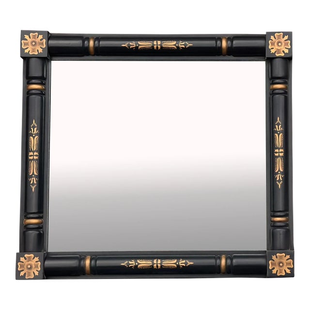 Vintage Signed Lambert Hitchcock Black & Gold Petite Wall Mirror For Sale
