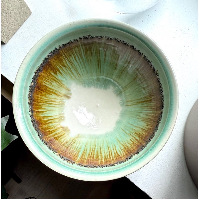 Green Circa 2015 Anthony Schaller Traditional Green and Copper Glazed Porcelain Tea Bowl For Sale - Image 8 of 12