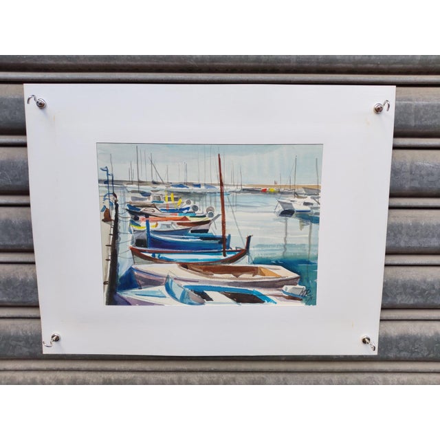 Michel Roubille, L'Île d'Yeu, 1987, Watercolor For Sale - Image 6 of 6