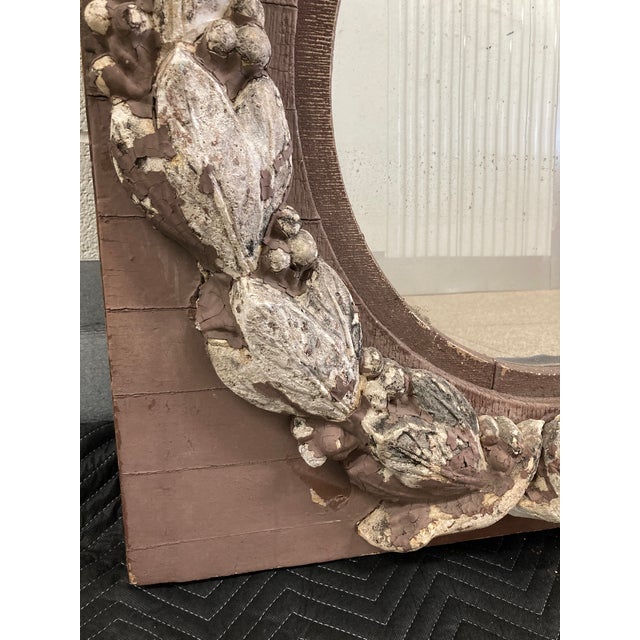 Mauve Large Rustic European Mirror For Sale - Image 8 of 11