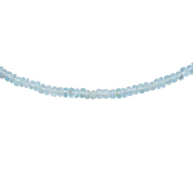 Sky Blue Moss Aquamarine Necklace 18k Gold For Sale - Image 8 of 8