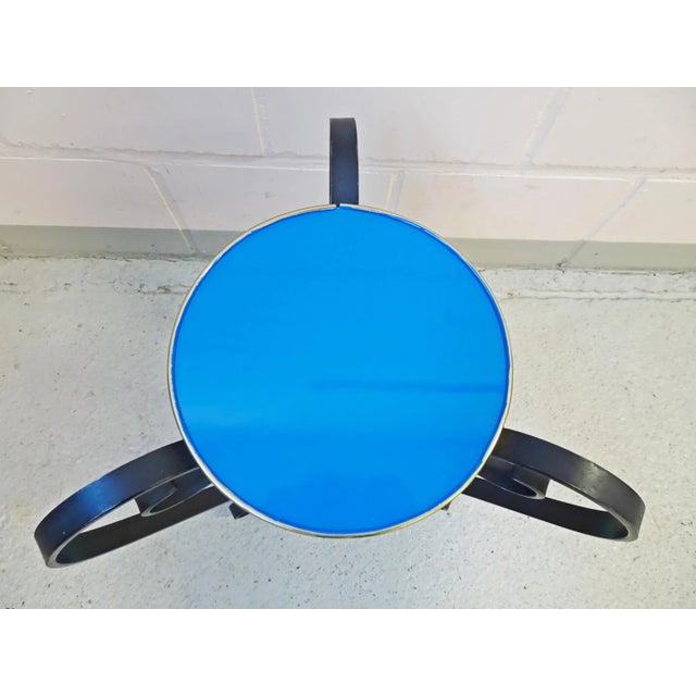 Blue Mid-Century French Wrought Iron Planter, 1950s For Sale - Image 8 of 11