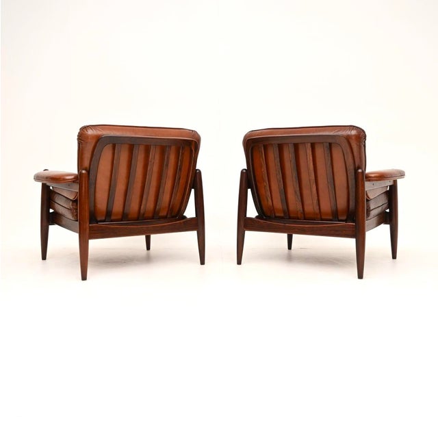 Mid-Century Modern Vintage Danish Leather Chairs, 1960, Set of 2 For Sale - Image 3 of 11
