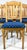 A great set of 6 Scandinavian modern dining chairs, circa 1970's/80's. Solid pine construction compliments a royal blue...