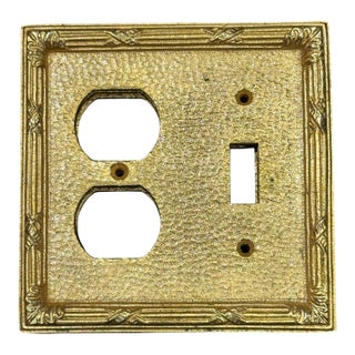 Sherle Wagner Ribbon and Reed Duplex Plug and Switch Plate For Sale