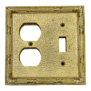 Sherle Wagner Ribbon and Reed Duplex Plug and Switch Plate