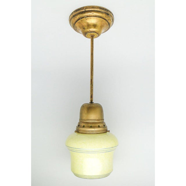 Hanging Lamp in Brass and Glass, Poland, 1950s For Sale - Image 4 of 6