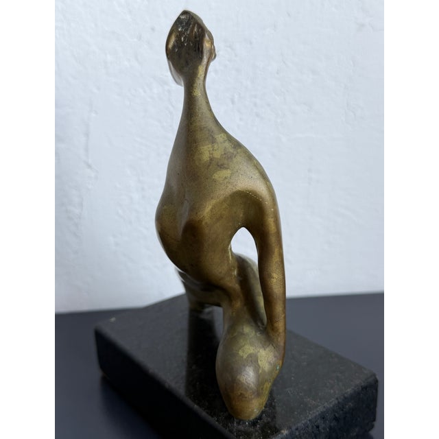 Mid-Century Brazilian Modern Bronze Female Sculpture on Granite Base, 1960s For Sale - Image 10 of 14
