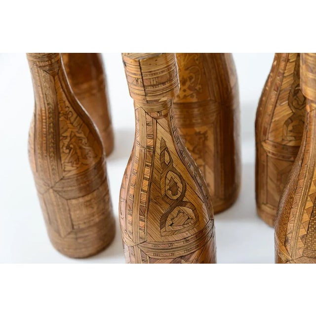 Napoleonic Collection of Straw Art on Glass Bottles, 18Th C. Set of 7 For Sale In West Palm - Image 6 of 12