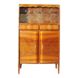 Bombed Cherry Cabinet, 1950s For Sale