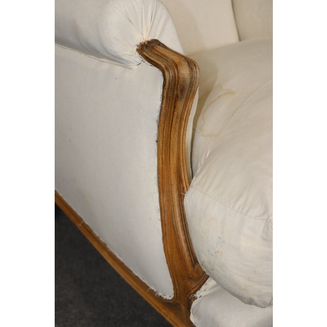 Pair of French Louis XV Style Oversized Upholstered Bergere Chairs C. 1920's For Sale - Image 13 of 13