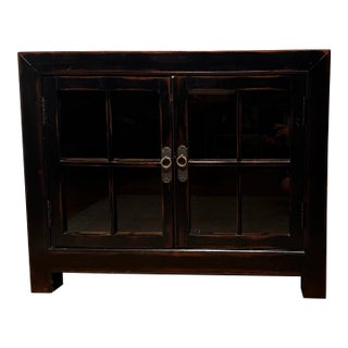 Ethan Allen Ming Small Media Cabinet in Aged Ember Black, 2017 For Sale