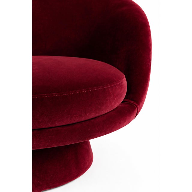 Batik Burgundy Velvet Chair by Alexandre Ligios For Sale - Image 11 of 12