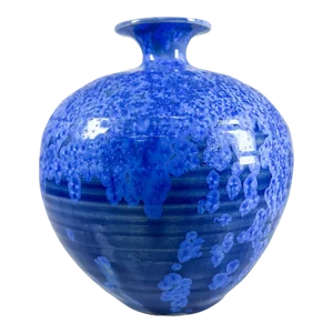 1960s Midcentury Modern Studio Pottery Small Cobalt Blue Vase