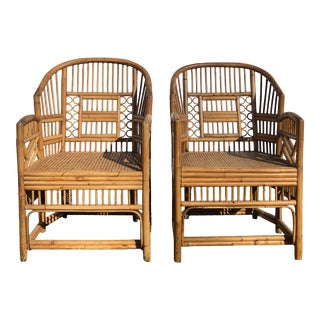 Mid 20th Century Mid Century Brighton Style Chinoiserie Chairs - a Pair For Sale