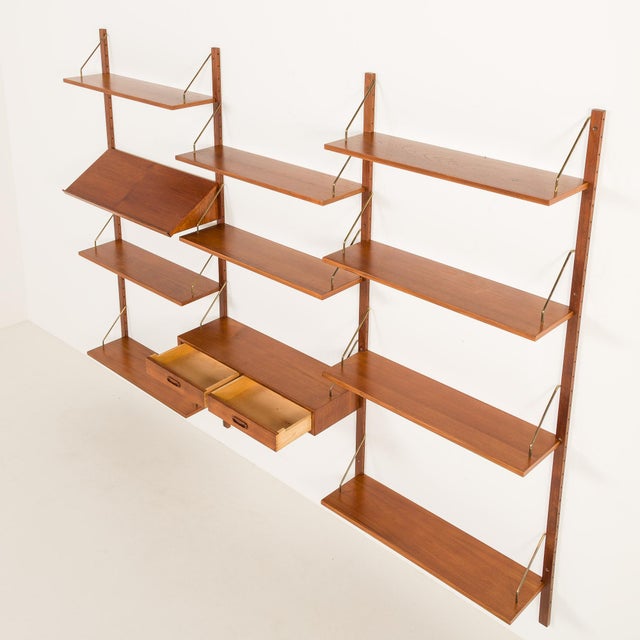 Mid-Century Danish Teak Wall Unit in the style of Poul Cadovius, 1960s For Sale - Image 6 of 16