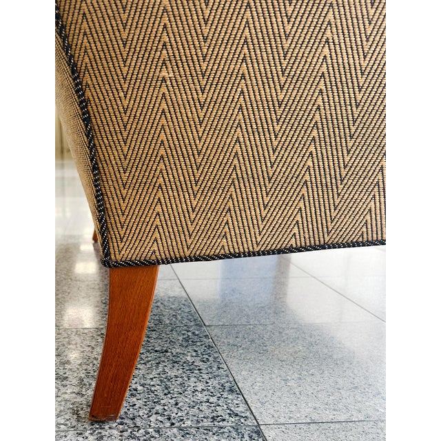 1940s Frits Henningsen Settee in Donghia Chevron For Sale - Image 10 of 11