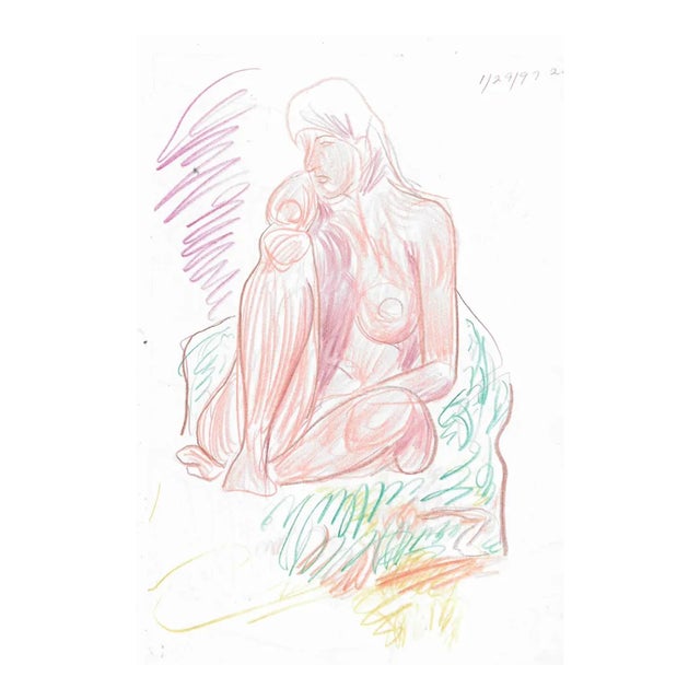 James Bone Seated Female Nude Drawing For Sale
