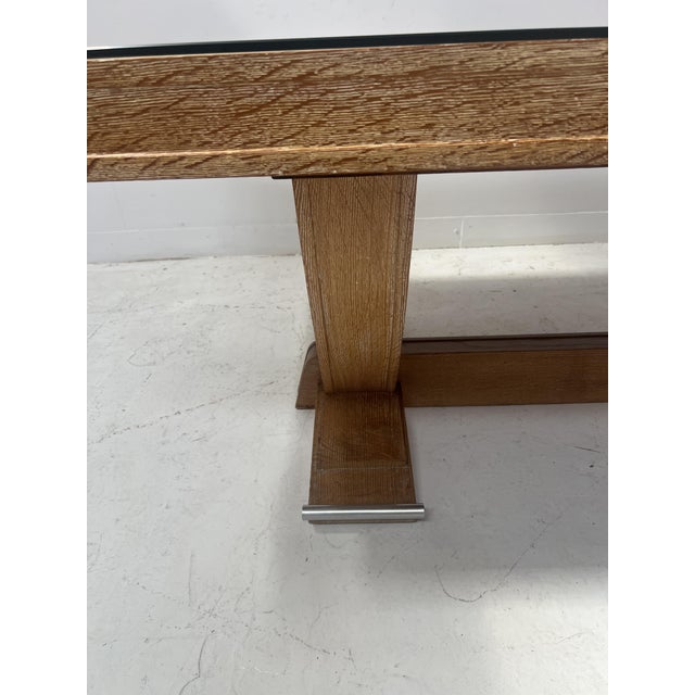 Antique Art Deco Desk in Limed Oak, 1900s For Sale - Image 9 of 18