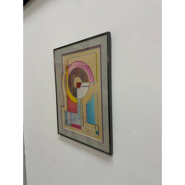 Late 20th Century Abstract Modernist Geometric Mix Media After Sonia Delaunay For Sale - Image 5 of 9