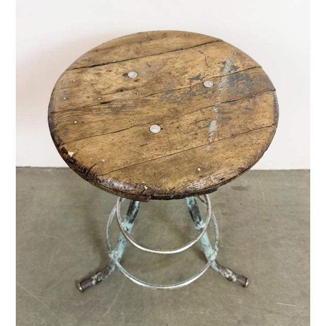 Industrial Green Workshop Stool, 1960s For Sale - Image 18 of 18