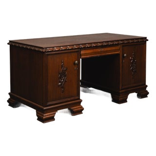 Art Nouveau Desk in Oak, Early 20th Century For Sale