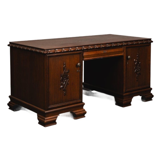 Art Nouveau Desk in Oak, Early 20th Century For Sale