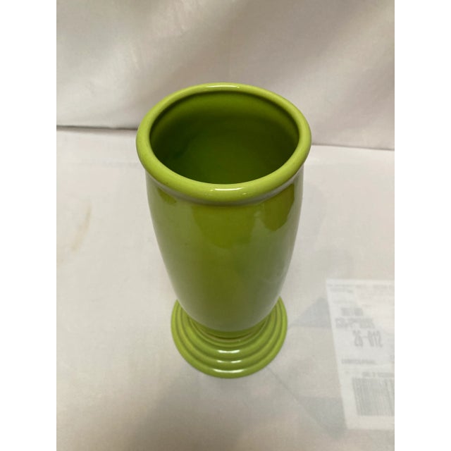 Art Deco Fiesta Millennium Lll Chartreuse Green Art Deco Style Vase For Sale - Image 3 of 4