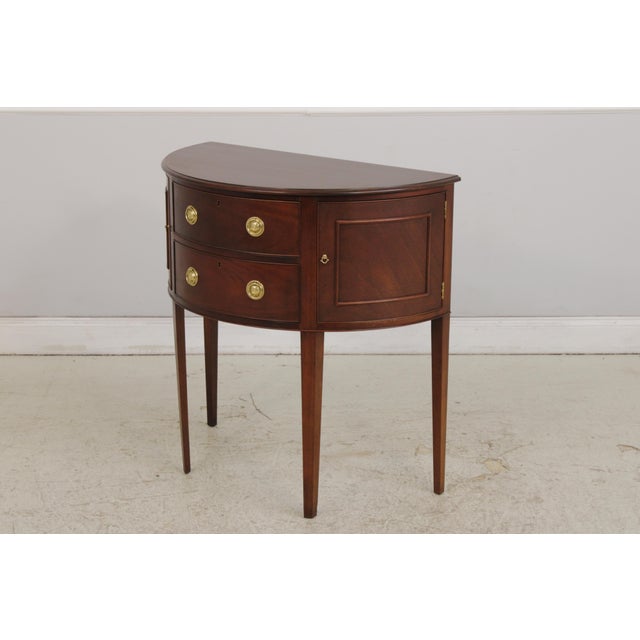 Traditional Baker Historic Charleston Demilune Mahogany Server Console For Sale - Image 3 of 13