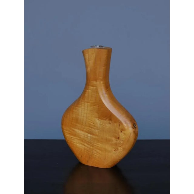 Maple Wood and Glass Sculptural Vase, 1980s For Sale - Image 9 of 10