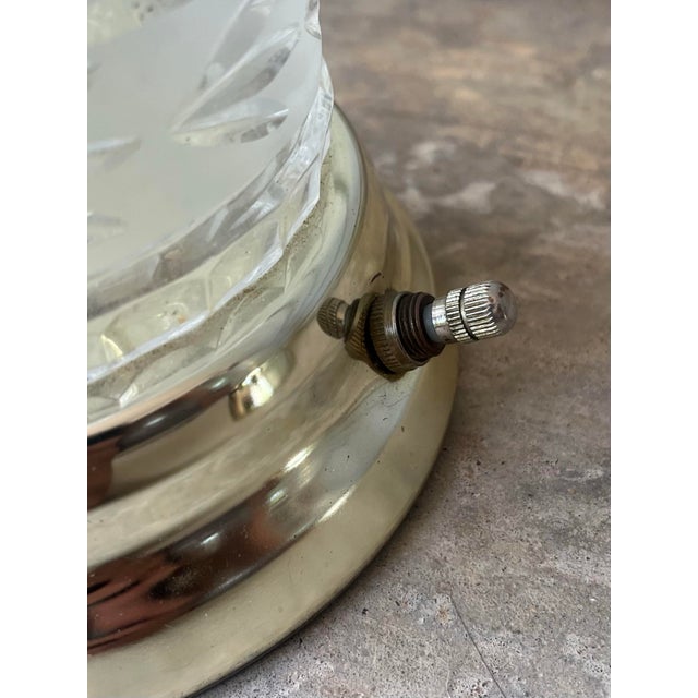 1980s Vintage Pair of Leviton 3-Way Cut Glass Crystal Gold Tone Table Lamps For Sale In Dallas - Image 6 of 12