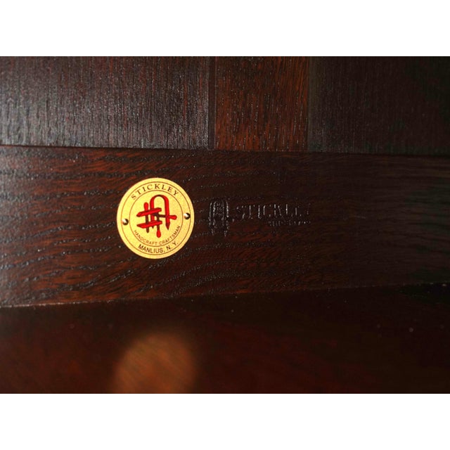 Stickley Roycroft Mission Oak Leaded Glass Cabinet For Sale - Image 17 of 18