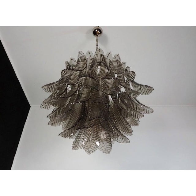 Italian Three-Tier Smoked Felci Glass Chandelier, 1990 For Sale - Image 11 of 14