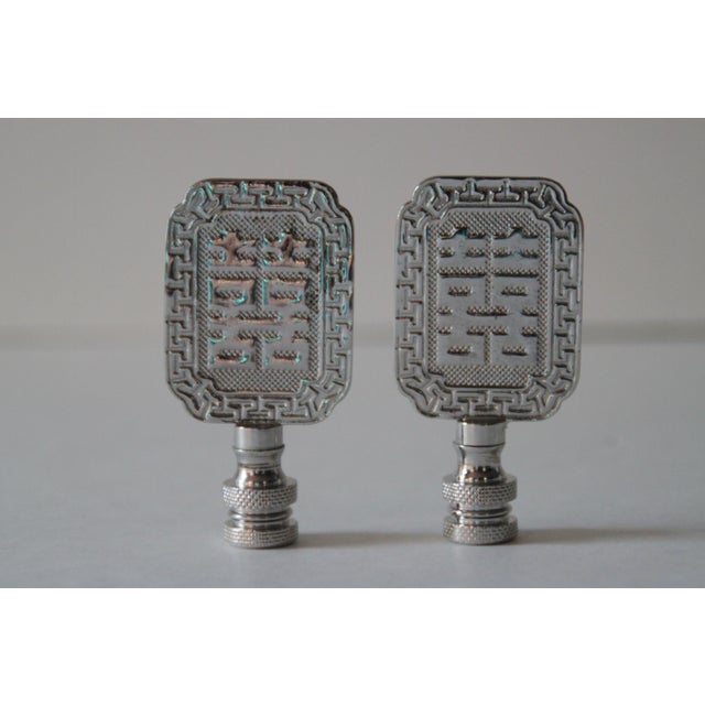 Asian Style Chrome Lamp Finials A Pair Chairish